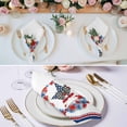 thumbnail image 3 of American Flag Cloth Napkins, Blue Red Flowers Patriotic 4th of July Washable and Reusable Dinner Napkins Set of 2, Table Napkin for Kitchen Party Birthday Wedding Hotel Housewarming 20"x20", 3 of 9