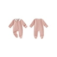 thumbnail image 2 of BemeyourBBs Preemie Newborn Baby Boy Girl Spring Summer Fall Winter Clothes Footed Romper One Piece Outfit Soft Long Sleeve Peter Pan Doll Collar Full Zipper Footie Jumpsuit, 2 of 9