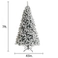thumbnail image 2 of Artificial Christmas Tree 7 FT, 1300 Branches PVC Flocked Christmas Tree, Hinged Xmas tree for Home Christmas Ornaments, White, 2 of 9