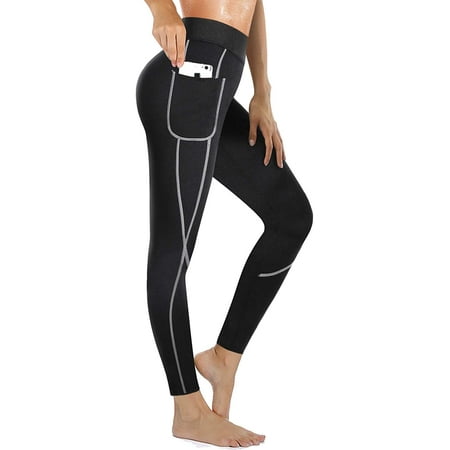 

Junlan Neoprene Sauna Slimming Pants Hot Thermo Sweat Body Shaper Capri for Leggings(Black 3XL)