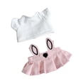 thumbnail image 3 of Ropa de muñeca de peluche perfke para muñeca de 17 cm conjunto de falda con orejas de conejo, 3 of 7