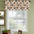 thumbnail image 3 of 2 Pack Farmhouse Rooster Valances for Windows Bedroom Living Room Window Treatments, Vintage Watercolor Flowers Beige Rod Pocket Valance Drapes Short Kitchen Curtains Over Sink 54"x18", 3 of 8