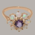 thumbnail image 5 of LBG British Made 14k Rose Gold Natural Amethyst & Opal Womens Statement Ring - 33 size options - Size 11.5, 5 of 6