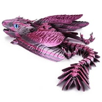 MagicXflow Feathered Wyvern Dragon, 3D Printed Dragon, Articulated Dragon, 3D Printed Toys, Desktop Pet (H)