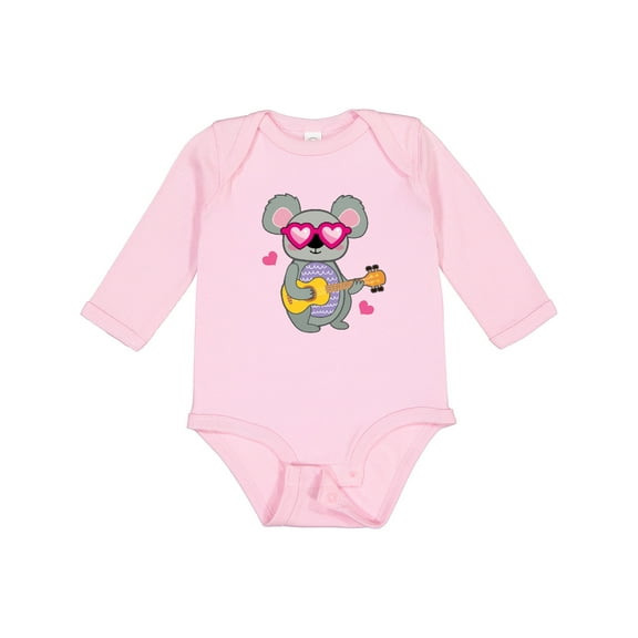 Inktastic Koala Cute Girls Guitar Girls Long Sleeve Baby Bodysuit