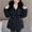 B_ Black, variant on Women's Thicken Fleece Lined Parka Winter Coat Hooded Jacket with Pockets Drawstring Warm Outdoor Overcoat Pink XXXL