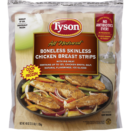 Tyson® Boneless Skinless Chicken Breast Strips, 2.5 lb. (Frozen)