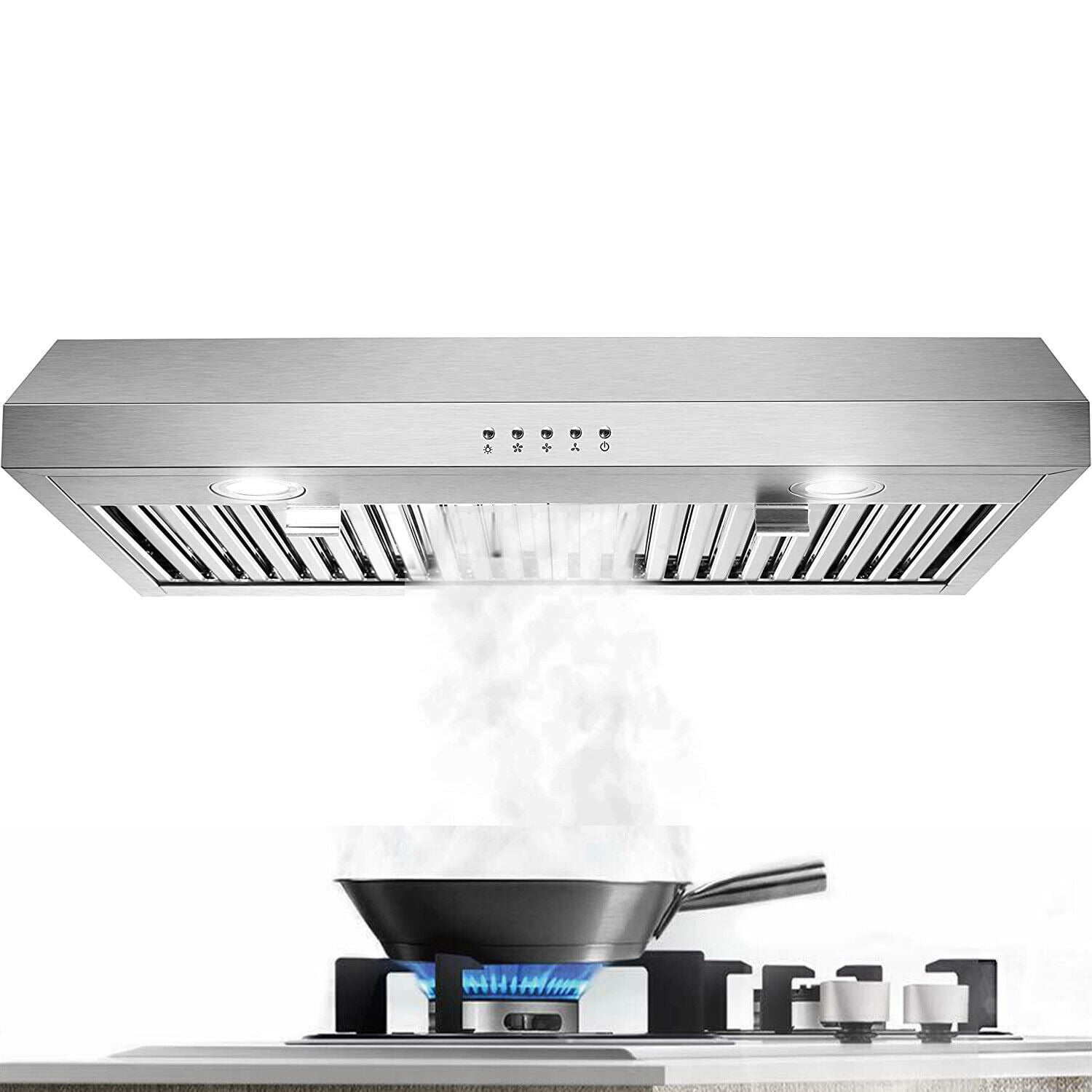 SNDOAS New 30 inch Kitchen Stainless Range Hood 3-Speed Under Cabinet Exhaust Vent with Filter 120V