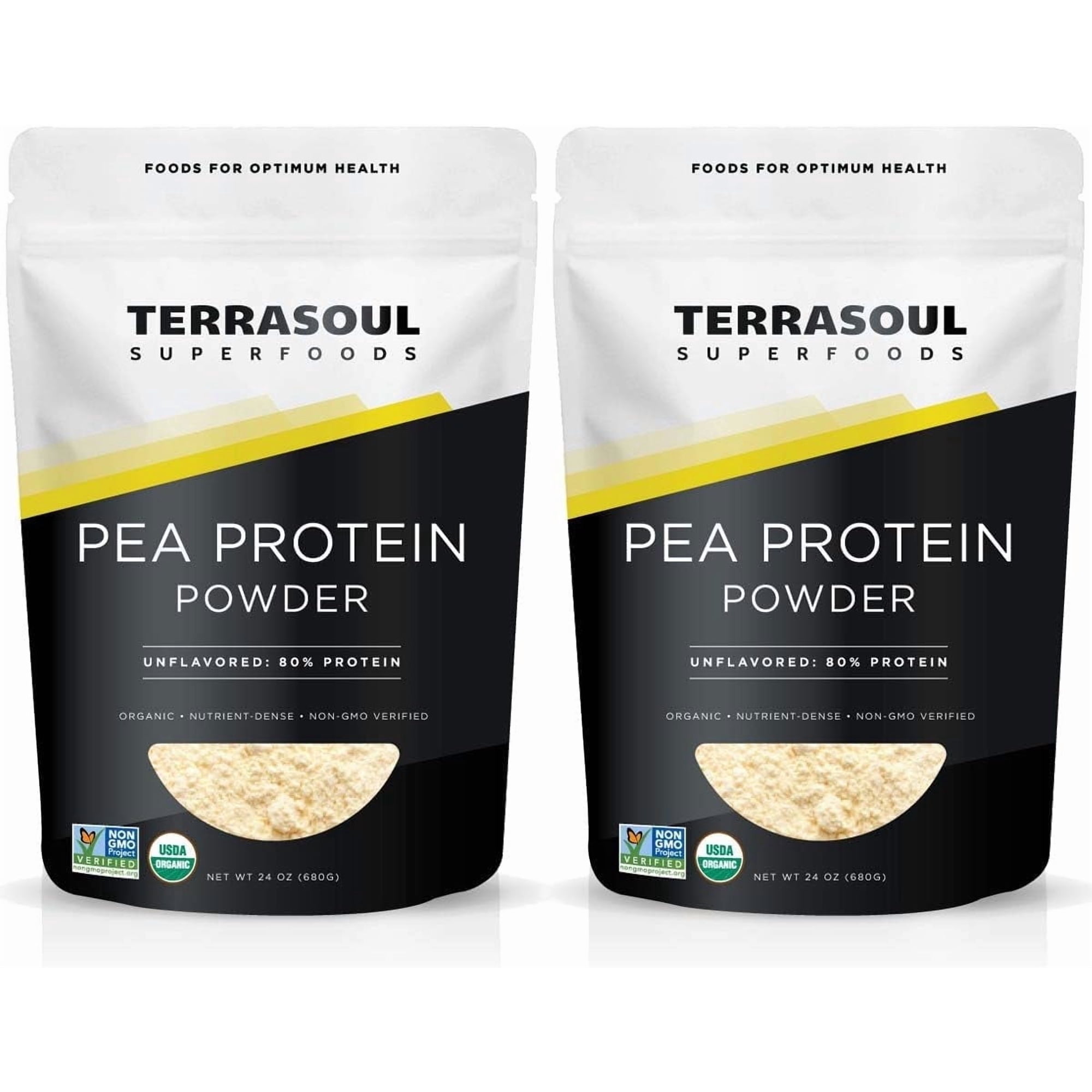 Terrasoul Superfoods Organic Pea Protein (Unflavored, Smooth Texture), 3 Lbs (1.5 Lb 2-Pack)