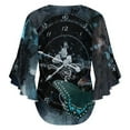 thumbnail image 6 of Butterfly Clock Women's V-Neck Blouse With 3/4 Ruffled Bell Sleeves Casual Top Ladies Blouses, 6 of 7