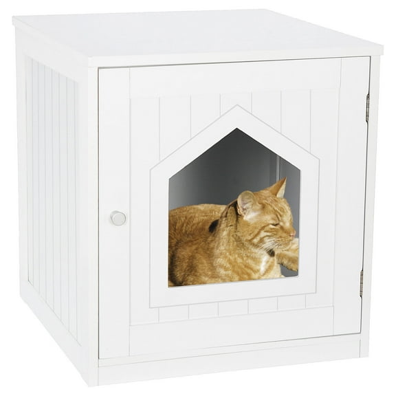 SKTPI Cat Litter Box Enclosure: Hidden Cat Washroom House Furniture with Sturdy Wooden Material & Various Practical Multi Types,