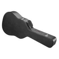 Acoustic Guitar Hard Case 43.31", Gourd Shaped for 39-41" Guitar - Black Waterproof Hard Shell with Lock & Accessory Compartment