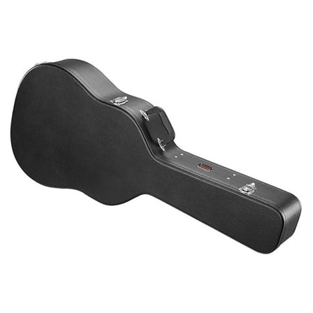 Acoustic Guitar Hard Case 43.31", Gourd Shaped for 39-41" Guitar - Black Waterproof Hard Shell with Lock & Accessory Compartment
