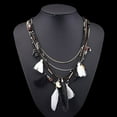 thumbnail image 6 of opvise Women Boho Ethnic Style Feathers Tassels Beads Multi-layer Chain Necklace, 6 of 8