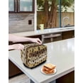 thumbnail image 3 of Cute Dog Claws Toaster Cover 2 Slice, Small Kitchen Appliance Covers, Farmhouse Brown Wooden Grain Puppy Pawprints Toaster Oven Cover with Loop, Bread Machine Cover Polyester Dust Cover Protection, 3 of 4