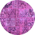 thumbnail image 1 of Ahgly Company Indoor Round Patchwork Purple Transitional Area Rugs, 8' Round, 1 of 4
