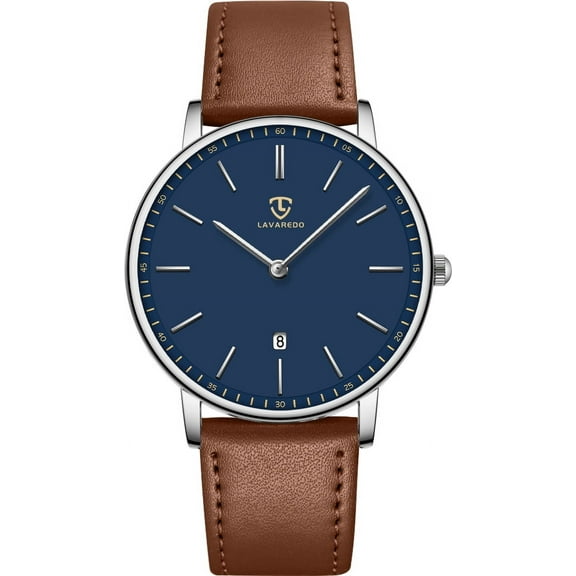 LAVAREDO Watches for men Fashion Minimalist Men Watches Analog Ultra Thin Wristwatches with Leather Strap Gift for Men Father's Day Gift