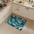 thumbnail image 2 of ODIKA 3'x5' Teal Dynamic Curved Lines And Shapes In A Washable Accent Rug Modern Graphic Design Ornamental Balanced Border Pet Friendly, Non-Shedding Mat for Bedside, Nursery Room, 2 of 7