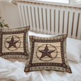 thumbnail image 6 of Texas Star Brown Throw Pillow Covers 26x26 Inch Set of 2, Country Star Rustic Vintage Wooden Waterproof Outdoor Pillow Covers, Decorative Cushion Pillowcases for Couch, Sofa, Bed, Garden, Patio, 6 of 9