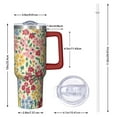 thumbnail image 2 of OBREWU Pioneer Flower Tumbler with Handle and Lid,Pioneer Flower 40oz Double Wall Vacuum Insulated Tumbler,Cups Gift for Women and Men, 2 of 7