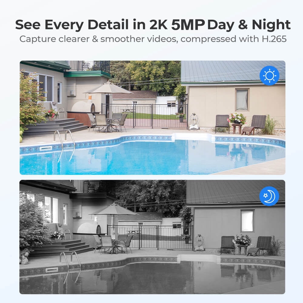 2Pcs Reolink Argus PT 2K with 3W Black Solar Panel -  2K 5MP PTZ 2.4/5GHz WIFI Outdoor Security Battery-Powered IP Camera