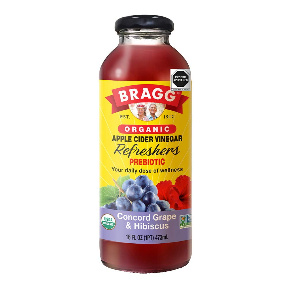Bragg Organic Apple Cider Vinegar Drink Concord Grape and Acai 16 fl oz Pack of 3