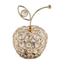 Gallickan Crystal Apples Decor, Fruit Shaped Candle Holder Centerpiece, Clear Glass Tabletop Ornament, Modern Home Decor Accent Piece, for Dining Table and Living Room Decor, Gold