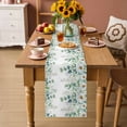 thumbnail image 2 of Green Eucalyptus Leaves Table Runner - 108 Inch Long Summer Botanical Watercolor Daisy Cotton and Linen Blended Dress Scarves Farmhouse Table Runner for Kitchen Dining, Coffee Table, 13" x 108", 2 of 8