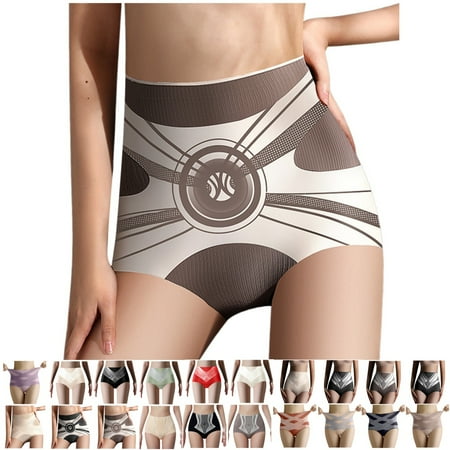 High Waisted Shapewear for Womenï¼ Seamless Shaping High Waisted Panties Stripe Tummy Control Panty Shapewear for Women