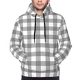 thumbnail image 2 of Bingfone Gray Checkboard Men's Drawstring Hoodie Long Sleeve Pocket Sweatshirts-Small, 2 of 6