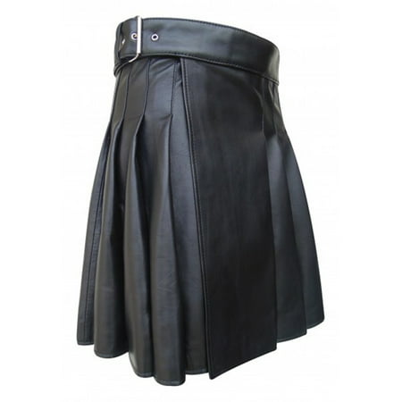 

Charella Men s Scottish Holiday Skirt Men s Punk Leather Pleated Skirt Black XXXXXL