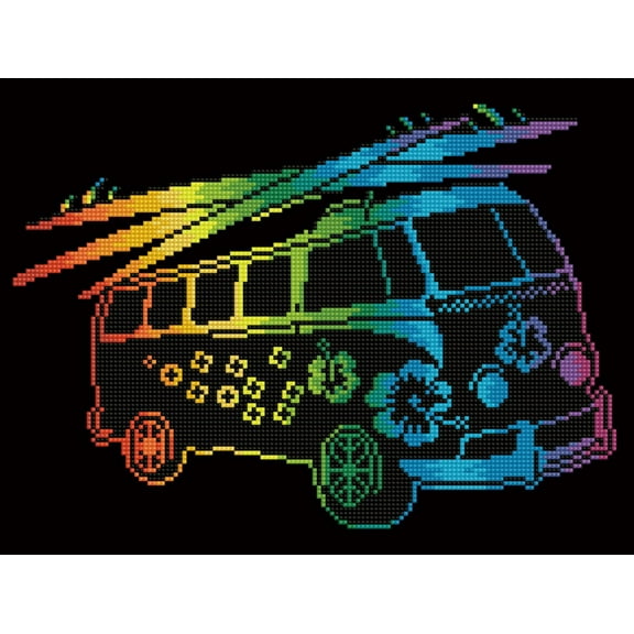 Diamond Dotz Cool Combi Retro Diamond Painting Kits for Adults - Diamond Art Kits a Relaxing Creative Craft Kit with Dotz Gems 16"x12"