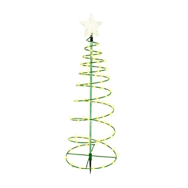 Árbol de Navidad LED con panel solar, decoración luminosa para exteriores, fácil instalación sin cables ni baterías, ideal para jardines y terrazas, disponible en blanco cálido o multicolor.