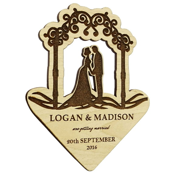Personalized Save The Date Wooden Engraved Magnets 20 Rustic Wedding Announcements With Envelopes