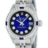 Rolex Pre-Owned Women's Datejust S/Steel & 18K White Gold Blue Vignette Diamond Quick-Set Watch Jubilee
