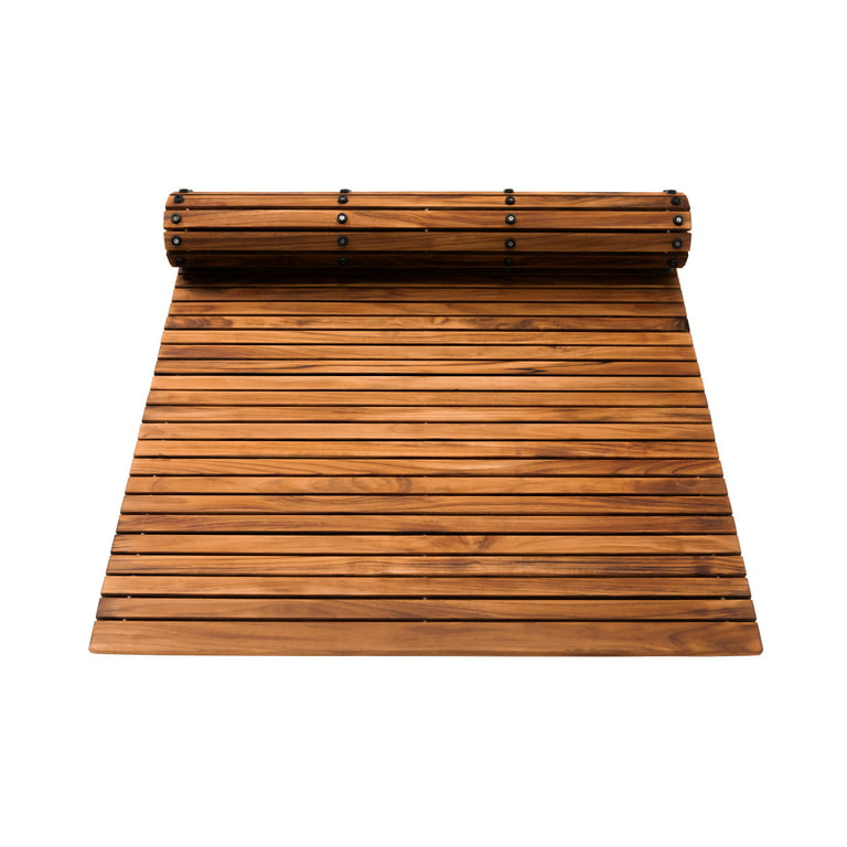  YLLFFLL Wood Indoor and Outdoor Shower/Bath/Spa Mat, Non-Slip  Wooden Platform for Sauna, Pool, Hot Tub, 30/50/60/70/80/100/110/120cm Long  (Size : 80cmx100cm(31.5x39.4in)) : Patio, Lawn & Garden