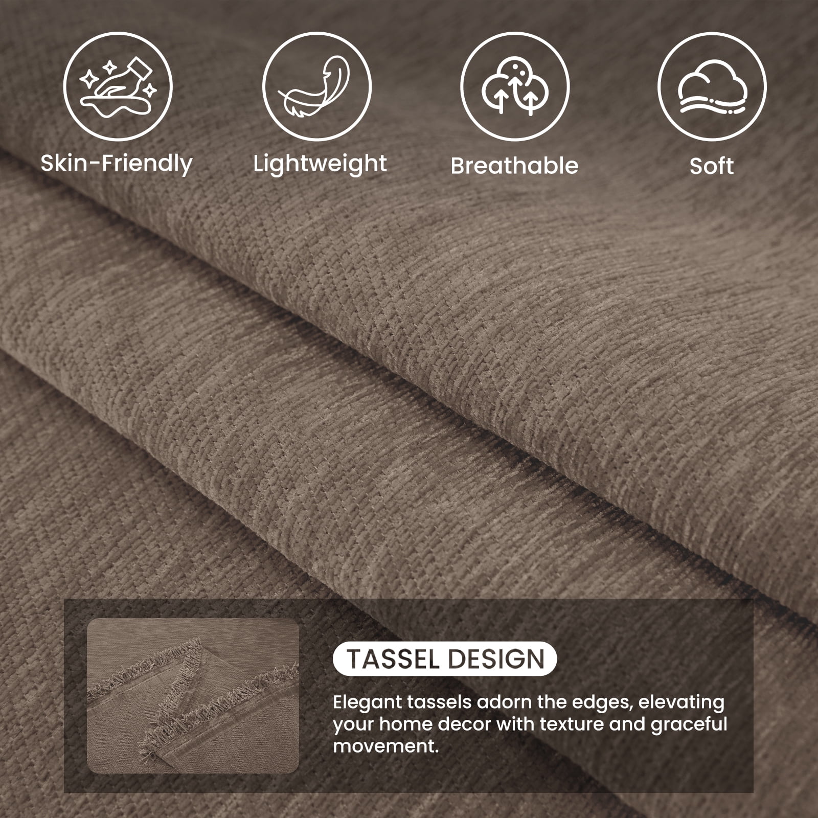 JIATER Sofa Cover Slipcover Couch Cover Durable Furniture Protector for Pets Home Decor 71"x134" Coffee