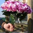 thumbnail image 5 of SPRING PARK 1 Large Bouquet 24 Heads Artificial Fake Rose Flowers Spray Wedding Party Bouquet Home Decor, 5 of 7