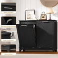 thumbnail image 5 of FANRAL Tilt Out Trash Can Cabinet for 2 Bins,Hidden Recycle Garbage Enclosure with Negative Ion & Ozone Odor Control,Wooden Double Laundry Cabinet for Kitchen Bathroom Laundry Room, 5 of 8