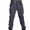 thumbnail image 2 of Herrnalise Men's Joggers Cargo Pants Button Zipper Casual Multi-pocket Sports Trousers Thicken Pants Ripped Denim Pants for Men For Gray,S, 2 of 5
