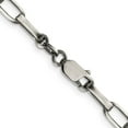 thumbnail image 6 of Diamond2Deal 925 Sterling Silver Antiqued 4.8 mm Elongated Open Link Chain Necklace for Mens 22", 6 of 6
