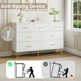 thumbnail image 5 of YouTrend 7 Drawer Dresser,Adult Dresser with Golden Legs & Handles,Wooden Chest of Drawer, for Bedroom Living Room,White, 5 of 10