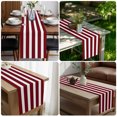 thumbnail image 5 of Wine Red Striped Table Runner 90 Inches Long,Vintage Classic Horizontal Stripes Cotton Linen Table Runners Dresser Scarves,Fabric Tabletop Scarf Furniture Cover for Home Dinner Party 13"x90", 5 of 9