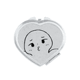 thumbnail image 1 of Helpless Pout Black Happy Pattern Heart Mirror Travel Magnification Portable Handheld Pocket Makeup, 1 of 3