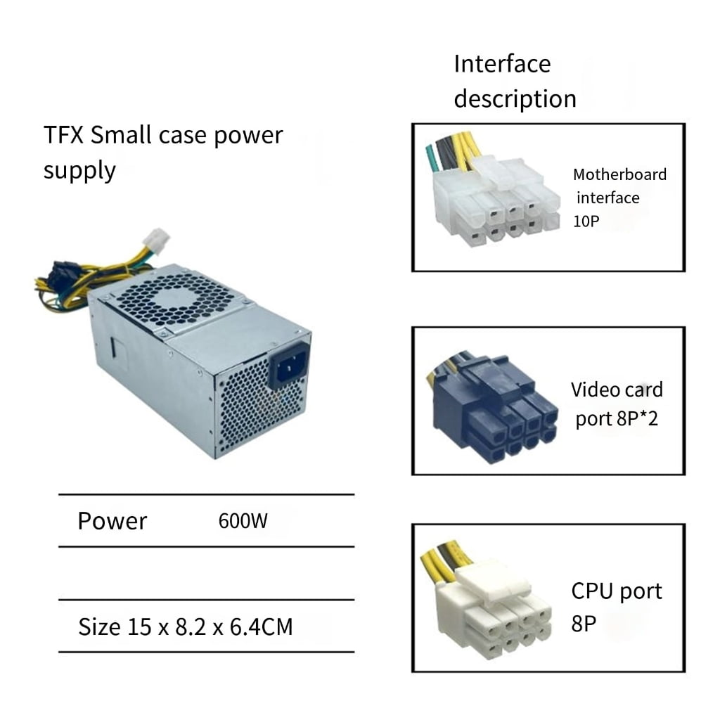 TIERPOP 10pin Power Supply 526T 530T Space Saving for Small PC Computer Builds with Superior Heat Management