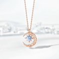 thumbnail image 1 of Collar de plata con diseño de luna y estrellas fugaces para mujer, colgante de cadena de clavícula de diseño simple y moderno, regalo de cumpleaños elegante y lujoso, 1 of 3