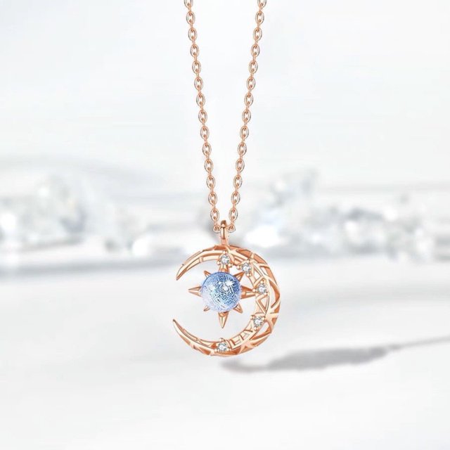 Collar de plata con diseño de luna y estrellas fugaces para mujer, colgante de cadena de clavícula de diseño simple y moderno, regalo de cumpleaños elegante y lujoso