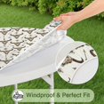 thumbnail image 5 of Beige Buffalo Skull Arrow Pattern Round Fitted Tablecloth with Elastic Edge,Dining Table Cover Waterproof,Outdoor Round Tablecloth for Camping,Dining,Indoor and Outdoor, 5 of 7