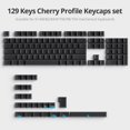 thumbnail image 2 of AIR-129 Key Blank Keycaps, Thick PBT Keycaps, Custom Gaming Keycaps,Minimalist Grey Black Keycaps,Cherry Profile, for US/ISO Layout 60% 65% 75% Mechanical Keyboard(Black), 2 of 4