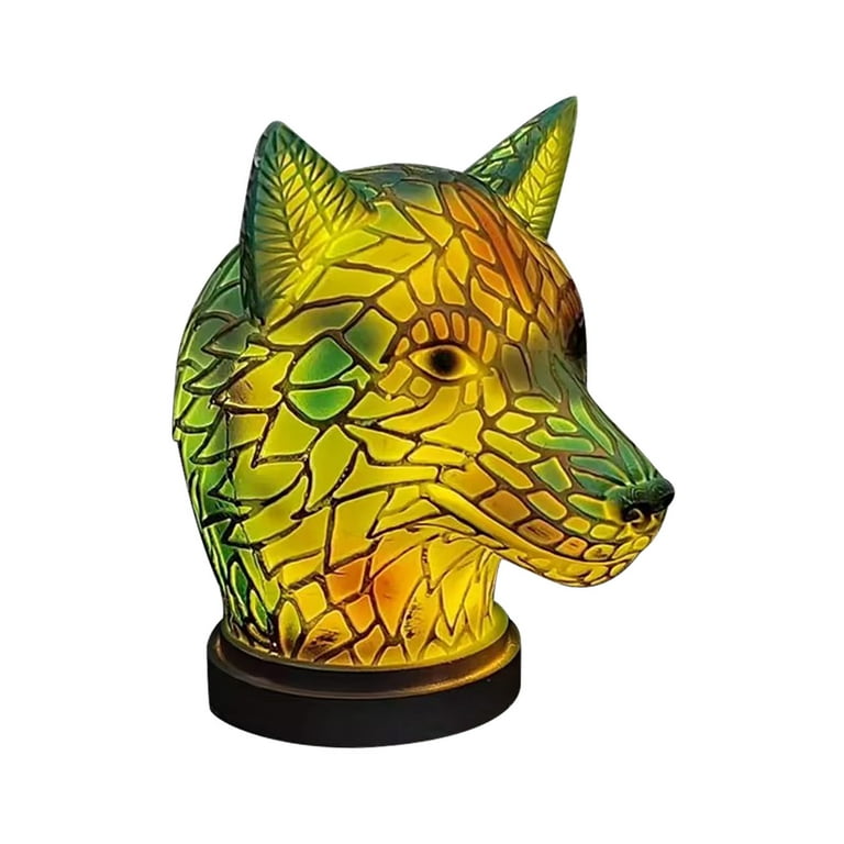 PINNKL Animal Table Lamp Series, Retro Stained Glass Animal Table Lamp,  Retro Table Lamp, Stained Animal Glass Bedside Lamp Night Light, Small  Table Lamps Decorative (Cat) 